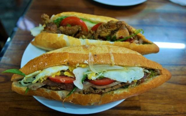 The very mouthwatering banh mi for breakfast