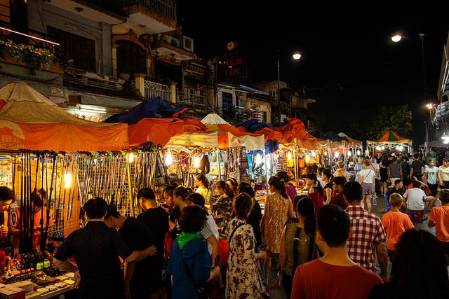 People buying stuffs in Night market